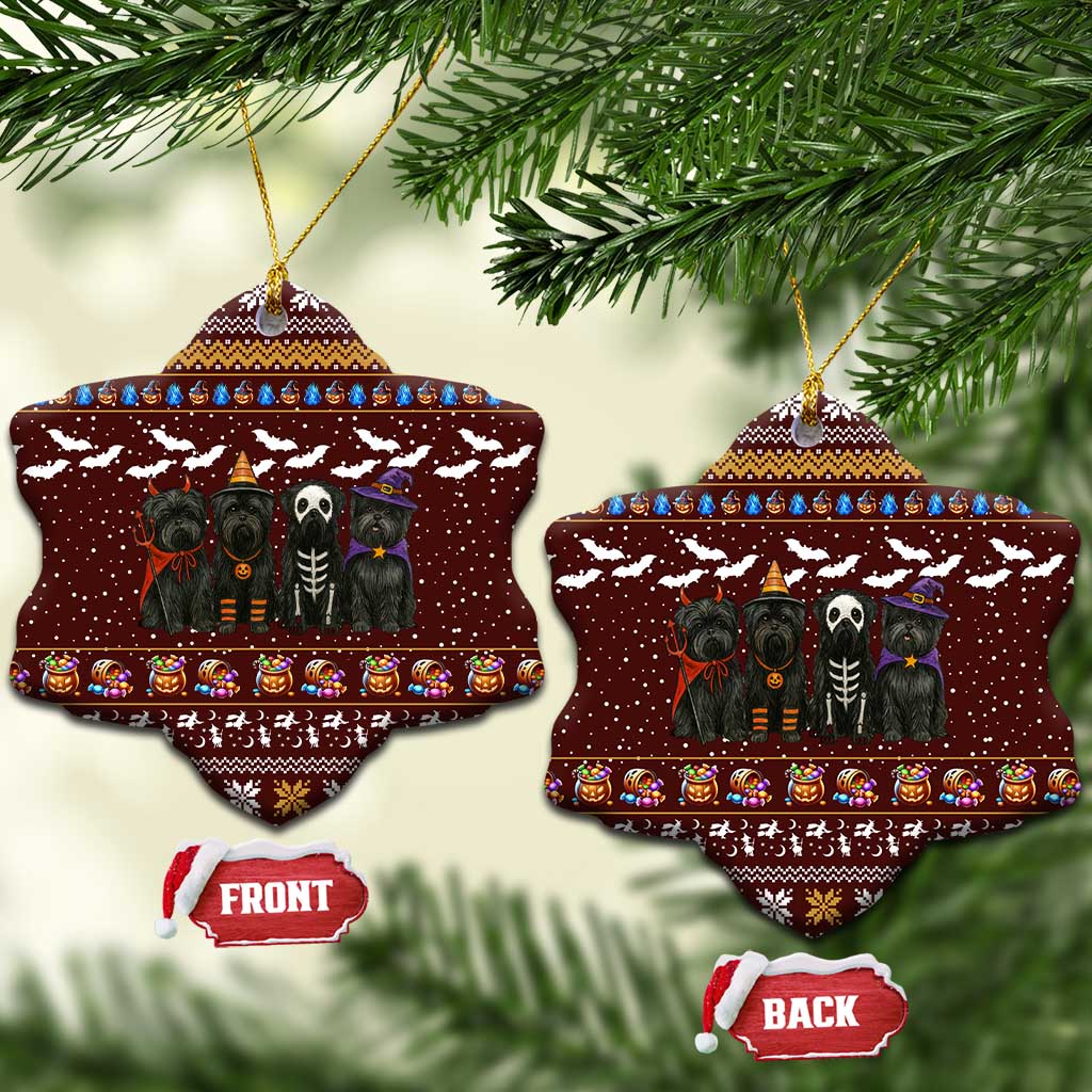 Affenpinscher Dog Halloween Christmas Ceramic Ornament Xmas Holiday Patterns - Wonder Print Shop