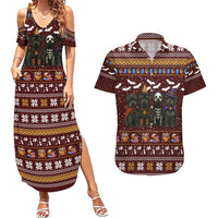 Affenpinscher Dog Halloween Christmas Couples Matching Summer Maxi Dress and Hawaiian Shirt Xmas Holiday Patterns - Wonder Print Shop