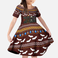 Affenpinscher Dog Halloween Christmas Family Matching Long Sleeve Bodycon Dress and Hawaiian Shirt Xmas Holiday Patterns - Wonder Print Shop