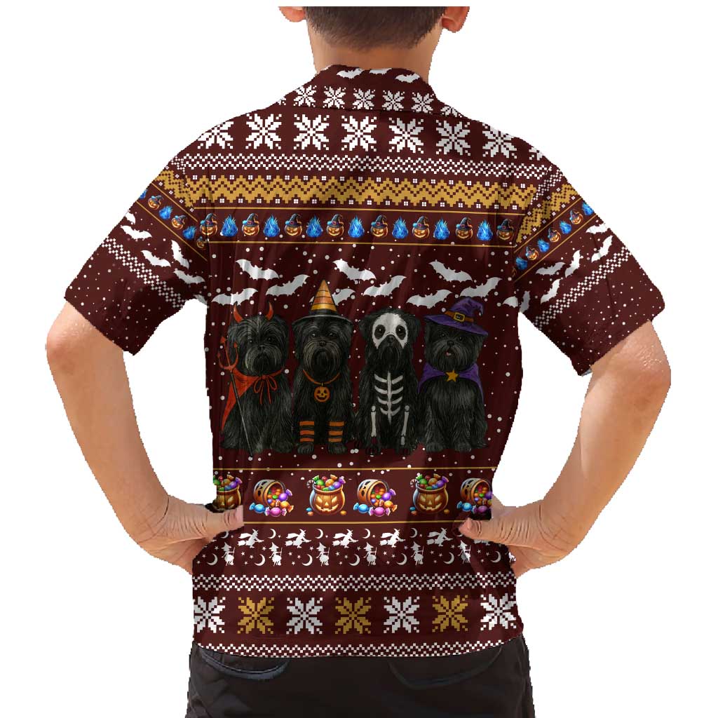 Affenpinscher Dog Halloween Christmas Family Matching Mermaid Dress and Hawaiian Shirt Xmas Holiday Patterns - Wonder Print Shop
