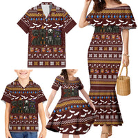 Affenpinscher Dog Halloween Christmas Family Matching Mermaid Dress and Hawaiian Shirt Xmas Holiday Patterns - Wonder Print Shop