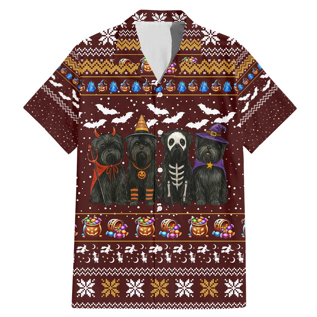 Affenpinscher Dog Halloween Christmas Family Matching Mermaid Dress and Hawaiian Shirt Xmas Holiday Patterns - Wonder Print Shop