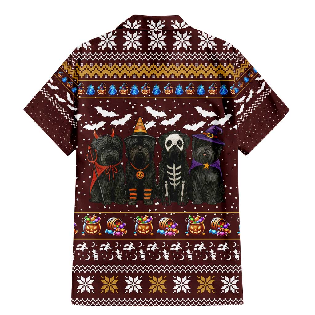 Affenpinscher Dog Halloween Christmas Family Matching Mermaid Dress and Hawaiian Shirt Xmas Holiday Patterns - Wonder Print Shop