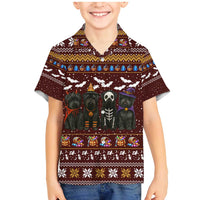 Affenpinscher Dog Halloween Christmas Family Matching Mermaid Dress and Hawaiian Shirt Xmas Holiday Patterns - Wonder Print Shop