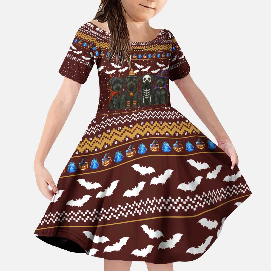 Affenpinscher Dog Halloween Christmas Family Matching Off Shoulder Maxi Dress and Hawaiian Shirt Xmas Holiday Patterns - Wonder Print Shop