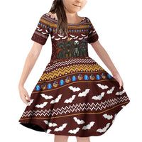 Affenpinscher Dog Halloween Christmas Family Matching Off Shoulder Short Dress and Hawaiian Shirt Xmas Holiday Patterns - Wonder Print Shop