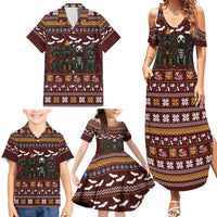 Affenpinscher Dog Halloween Christmas Family Matching Summer Maxi Dress and Hawaiian Shirt Xmas Holiday Patterns - Wonder Print Shop