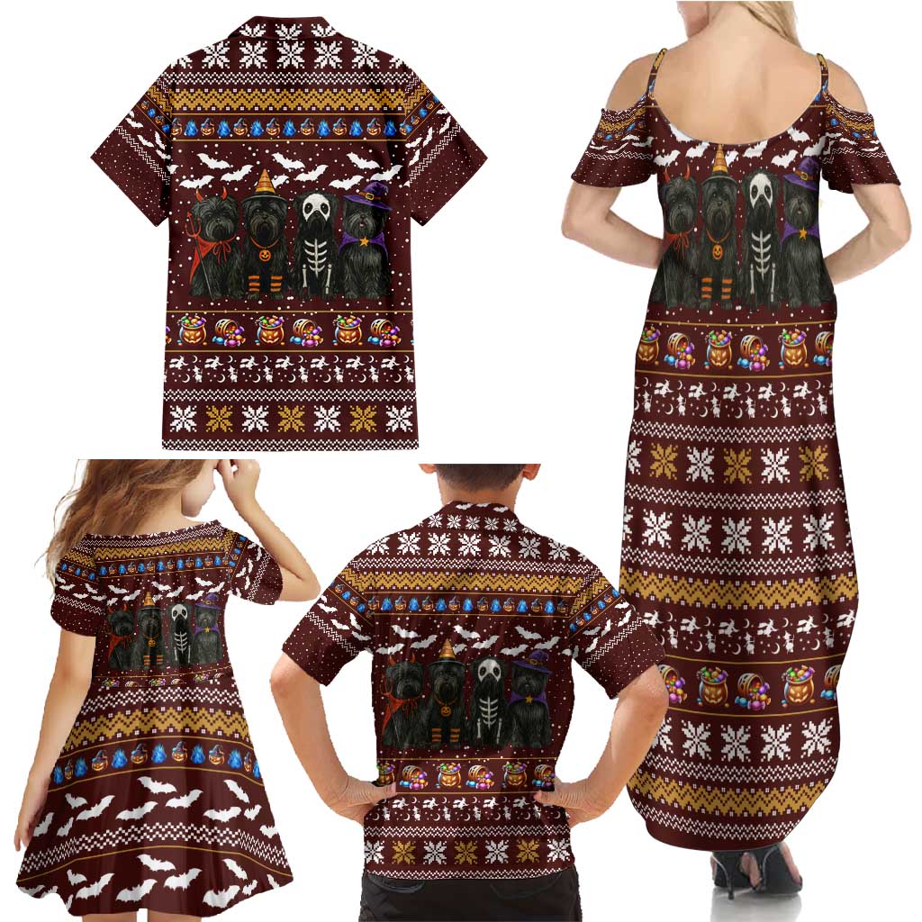 Affenpinscher Dog Halloween Christmas Family Matching Summer Maxi Dress and Hawaiian Shirt Xmas Holiday Patterns - Wonder Print Shop