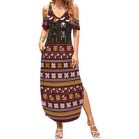 Affenpinscher Dog Halloween Christmas Family Matching Summer Maxi Dress and Hawaiian Shirt Xmas Holiday Patterns - Wonder Print Shop