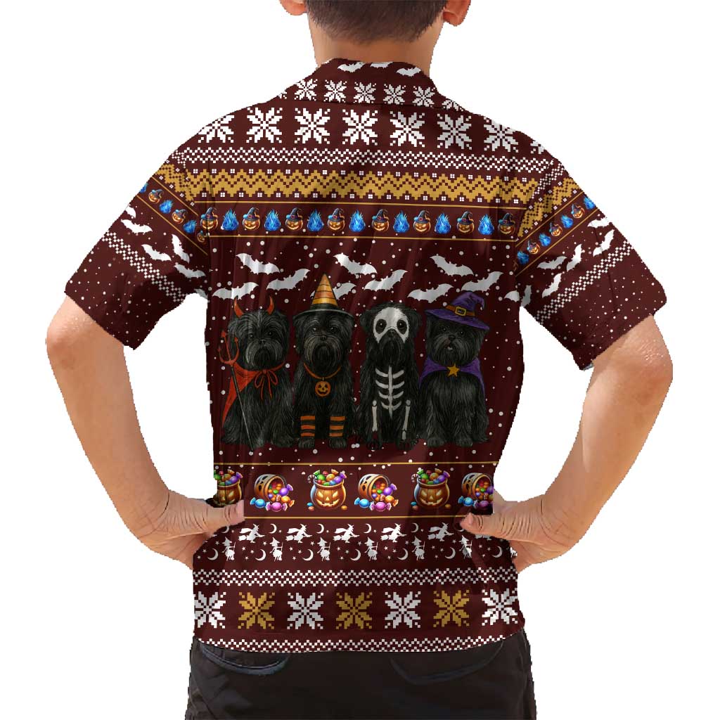 Affenpinscher Dog Halloween Christmas Family Matching Tank Maxi Dress and Hawaiian Shirt Xmas Holiday Patterns - Wonder Print Shop