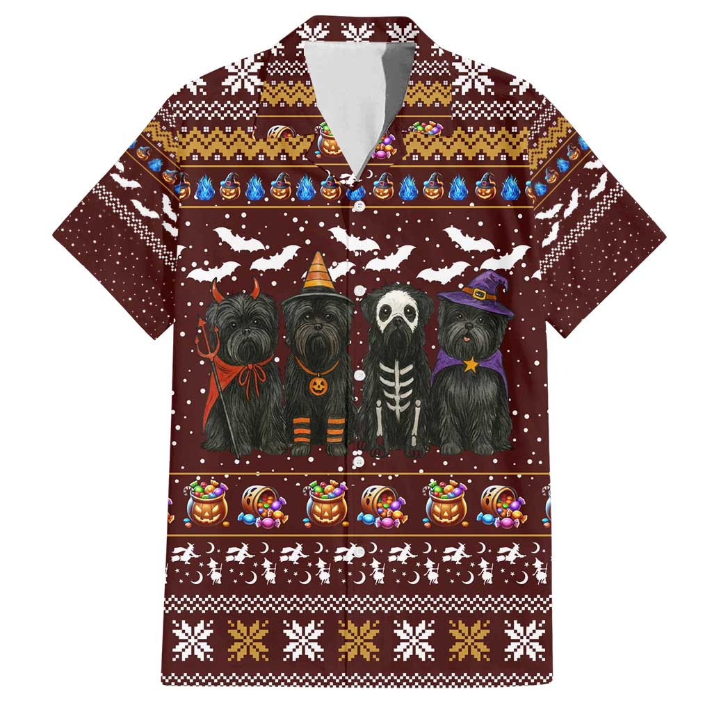 Affenpinscher Dog Halloween Christmas Family Matching Tank Maxi Dress and Hawaiian Shirt Xmas Holiday Patterns - Wonder Print Shop