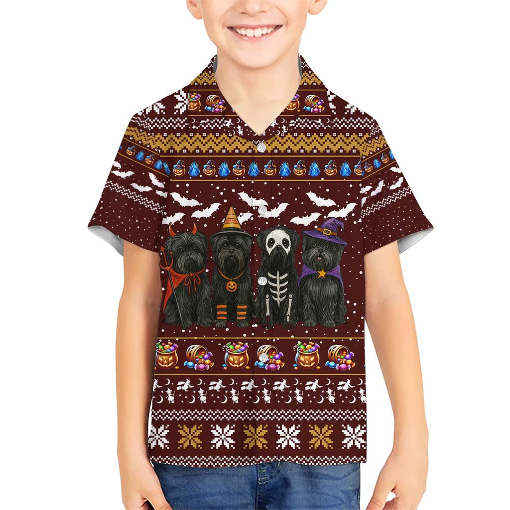 Affenpinscher Dog Halloween Christmas Kid Hawaiian Shirt Xmas Holiday Patterns - Wonder Print Shop