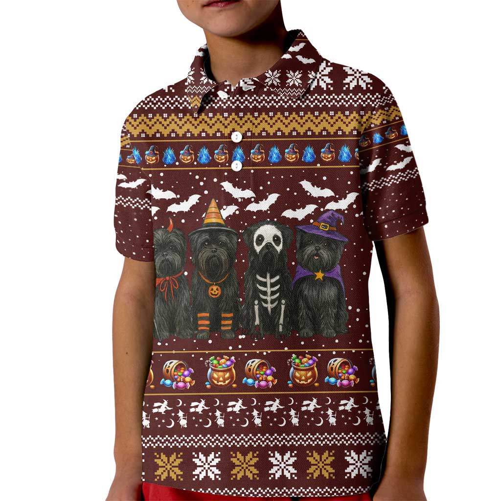 Affenpinscher Dog Halloween Christmas Kid Polo Shirt Xmas Holiday Patterns - Wonder Print Shop
