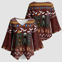 Affenpinscher Dog Halloween Christmas Kimono Sleeve Blouse Xmas Holiday Patterns - Wonder Print Shop