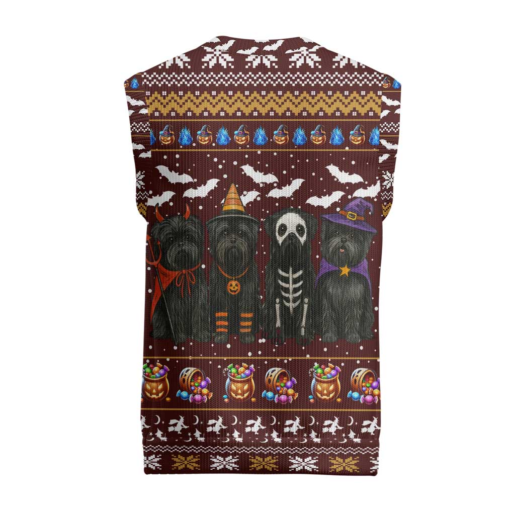 Affenpinscher Dog Halloween Christmas Knitted V-Neck Vest Xmas Holiday Patterns - Wonder Print Shop
