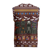 Affenpinscher Dog Halloween Christmas Knitted V-Neck Vest Xmas Holiday Patterns - Wonder Print Shop
