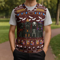 Affenpinscher Dog Halloween Christmas Knitted V-Neck Vest Xmas Holiday Patterns - Wonder Print Shop