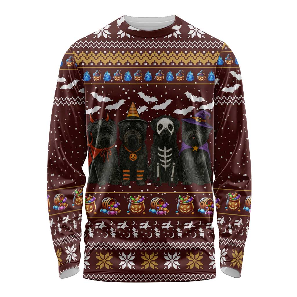 Affenpinscher Dog Halloween Christmas Long Sleeve Shirt Xmas Holiday Patterns - Wonder Print Shop