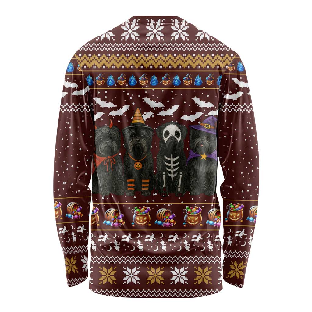 Affenpinscher Dog Halloween Christmas Long Sleeve Shirt Xmas Holiday Patterns - Wonder Print Shop