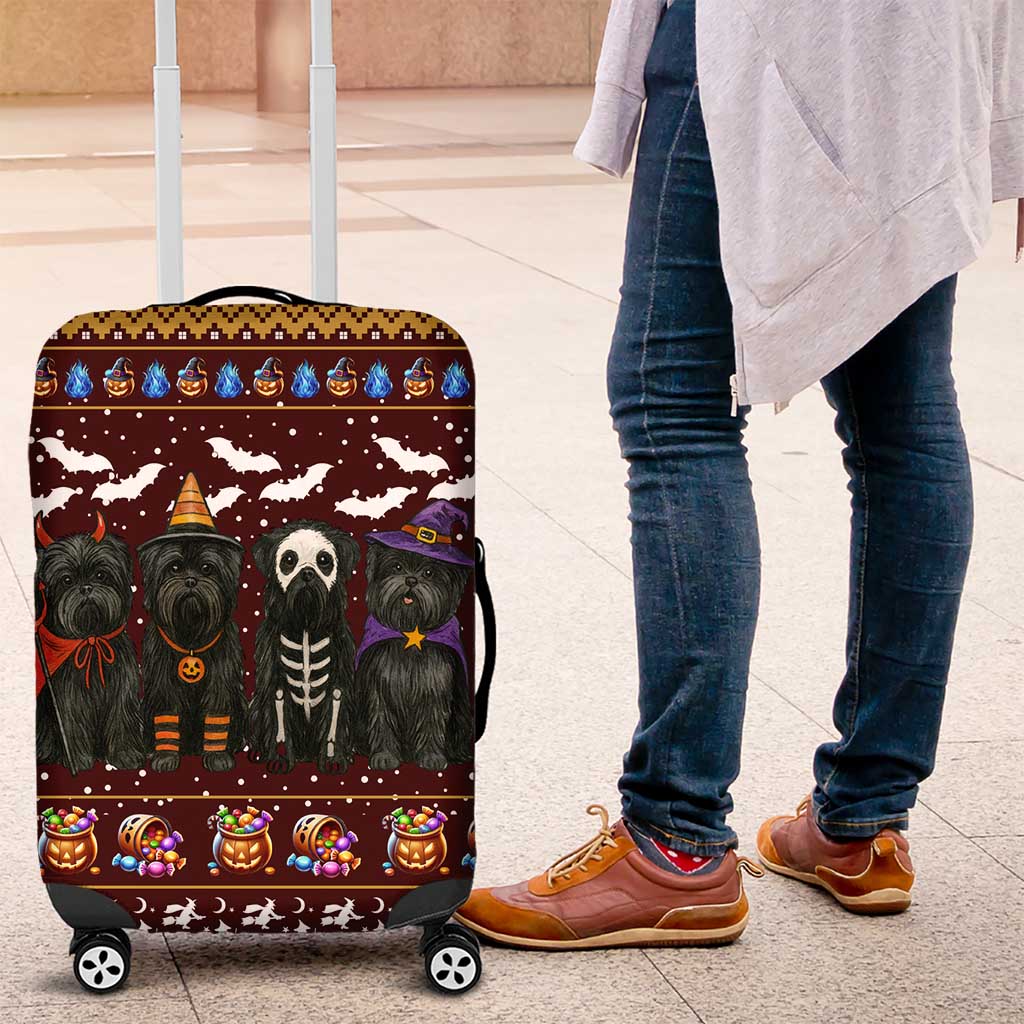 Affenpinscher Dog Halloween Christmas Luggage Cover Xmas Holiday Patterns - Wonder Print Shop