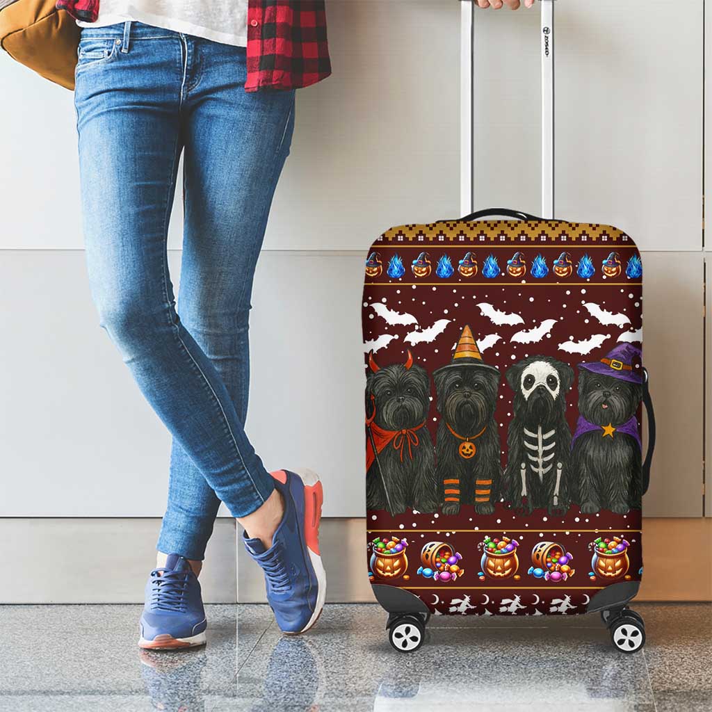 Affenpinscher Dog Halloween Christmas Luggage Cover Xmas Holiday Patterns - Wonder Print Shop