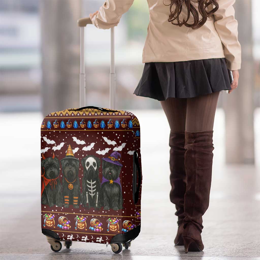 Affenpinscher Dog Halloween Christmas Luggage Cover Xmas Holiday Patterns - Wonder Print Shop