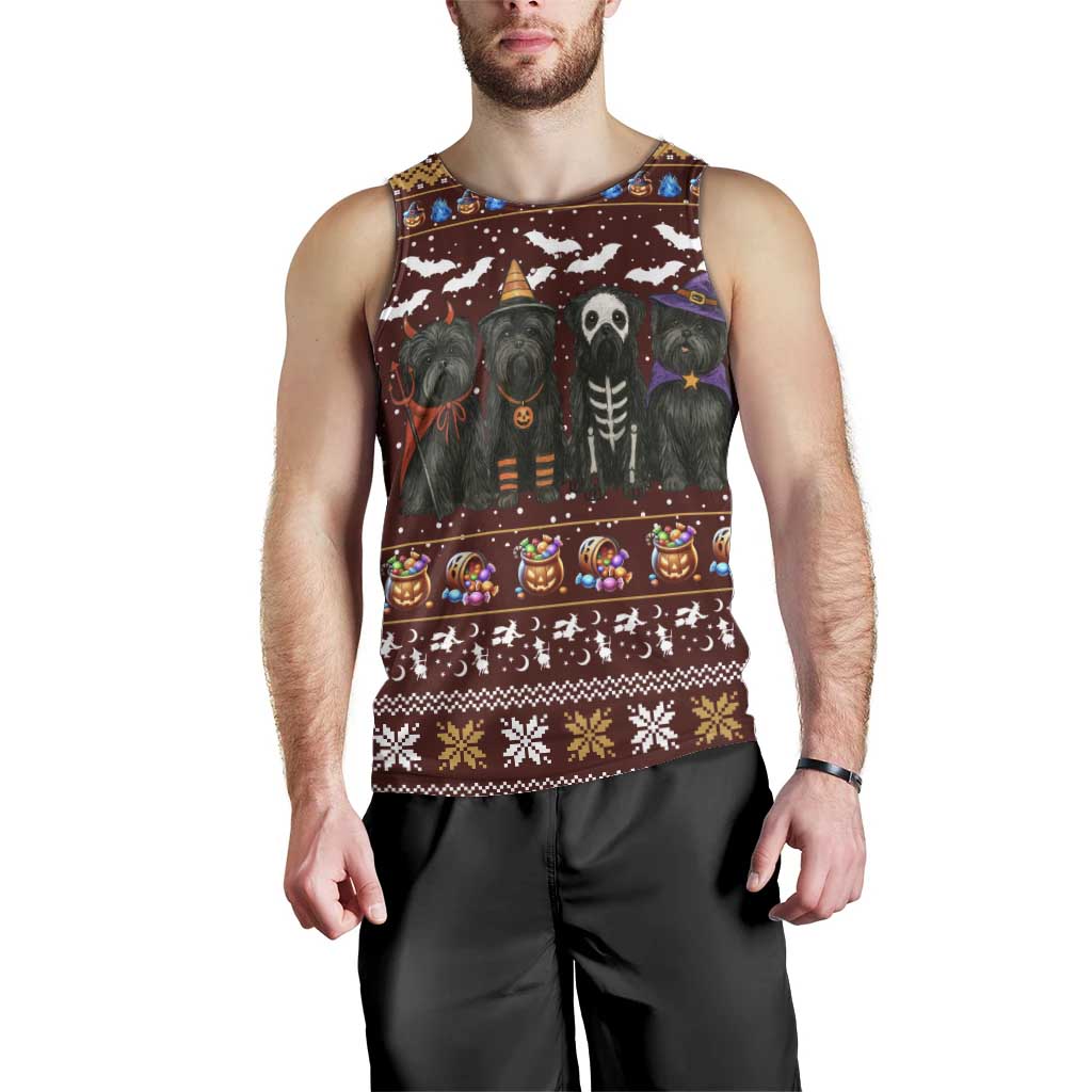 Affenpinscher Dog Halloween Christmas Men Tank Top Xmas Holiday Patterns - Wonder Print Shop