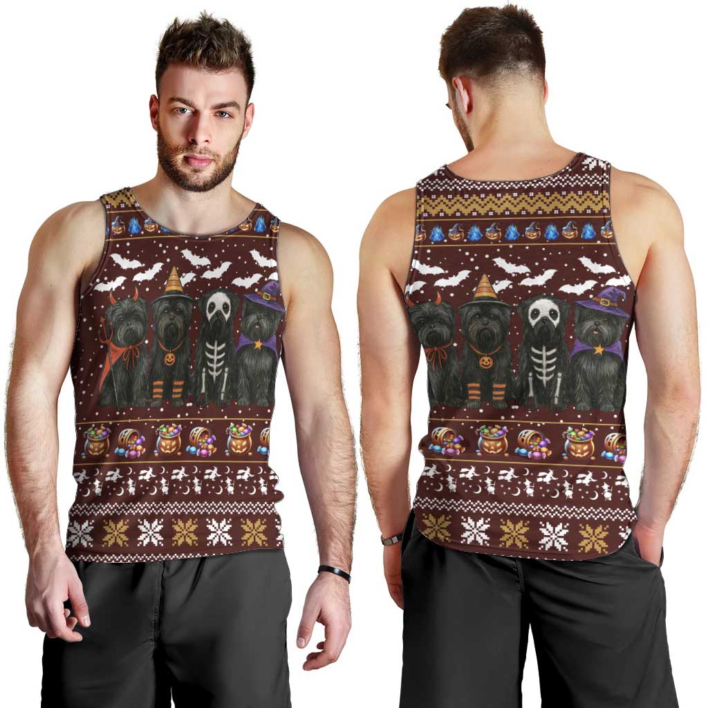 Affenpinscher Dog Halloween Christmas Men Tank Top Xmas Holiday Patterns - Wonder Print Shop