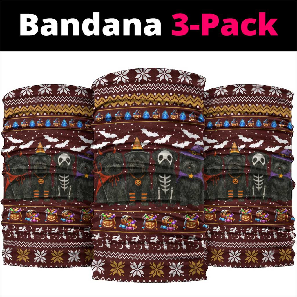 Affenpinscher Dog Halloween Christmas Neck Gaiter Xmas Holiday Patterns - Wonder Print Shop