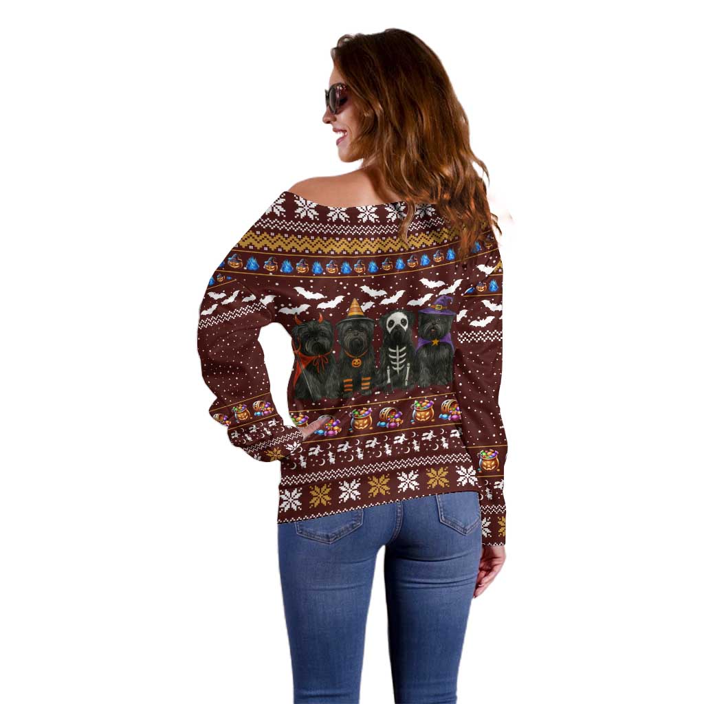 Affenpinscher Dog Halloween Christmas Off Shoulder Sweater Xmas Holiday Patterns - Wonder Print Shop