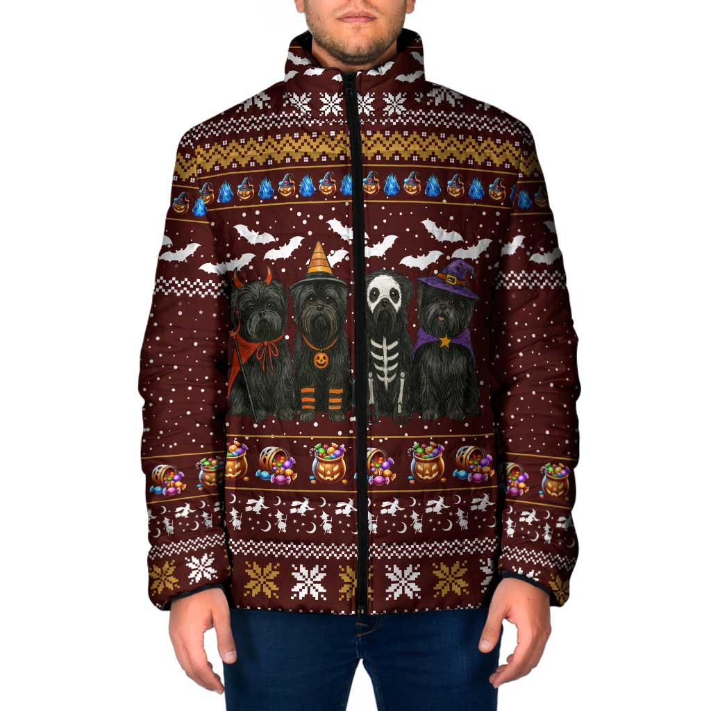 Affenpinscher Dog Halloween Christmas Padded Jacket Xmas Holiday Patterns - Wonder Print Shop