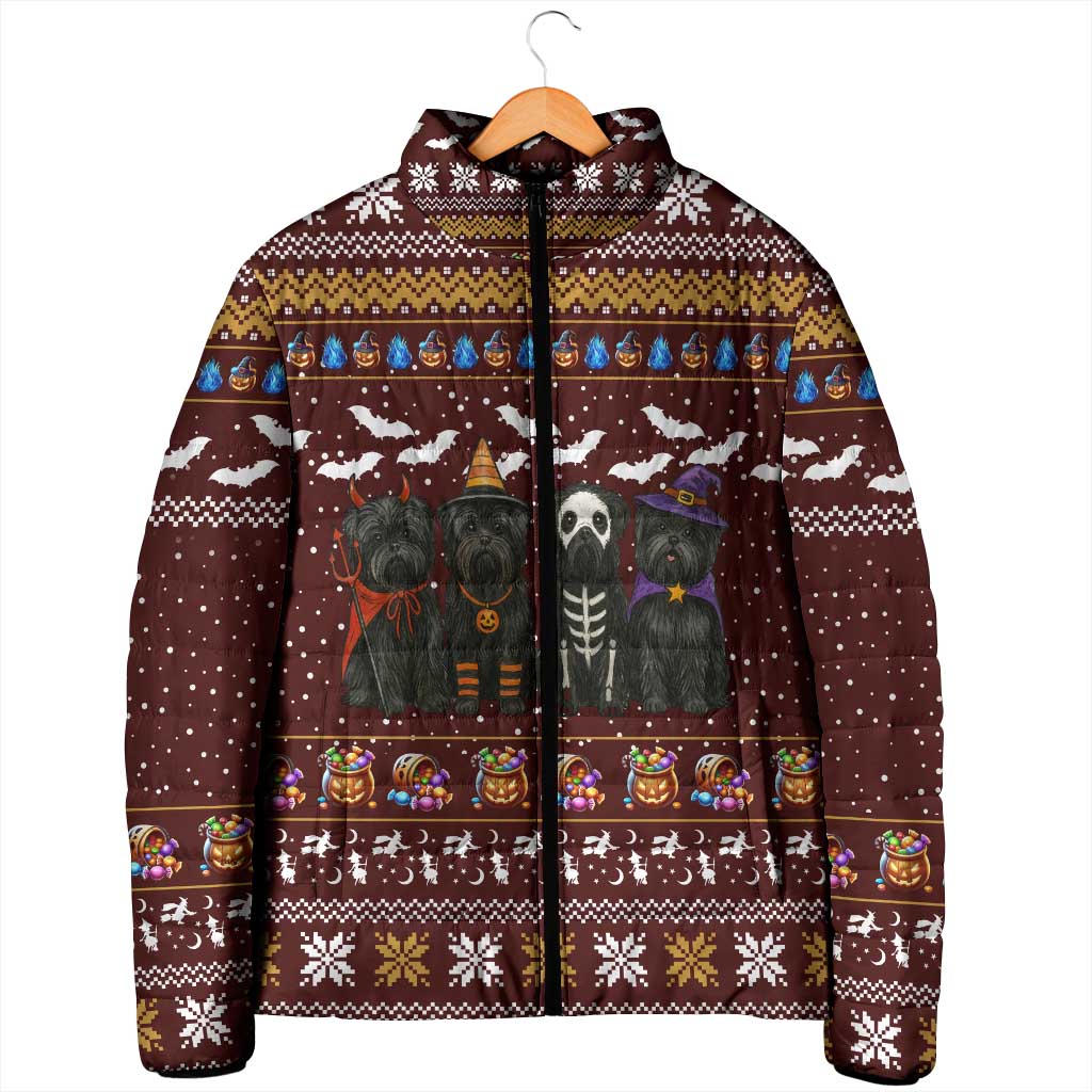 Affenpinscher Dog Halloween Christmas Padded Jacket Xmas Holiday Patterns - Wonder Print Shop