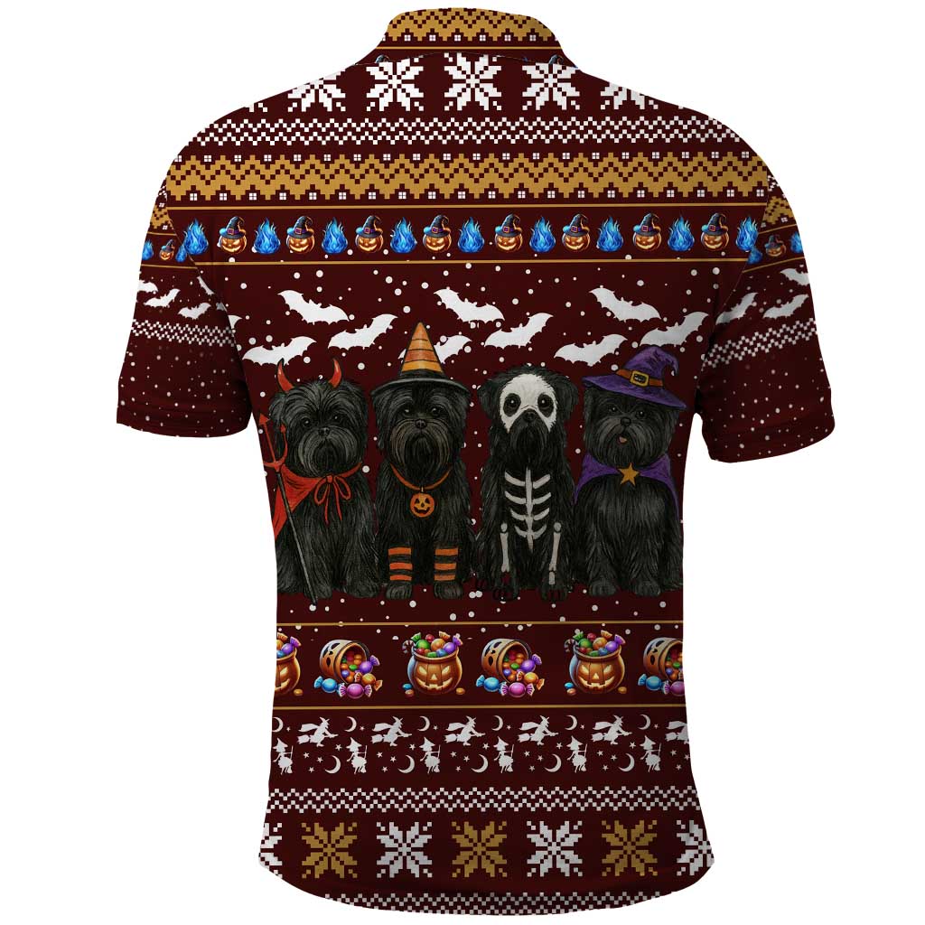 Affenpinscher Dog Halloween Christmas Polo Shirt Xmas Holiday Patterns - Wonder Print Shop