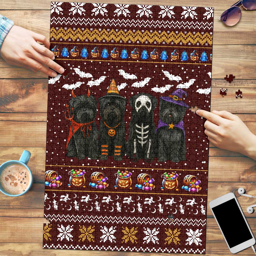 Affenpinscher Dog Halloween Christmas Puzzle Xmas Holiday Patterns - Wonder Print Shop