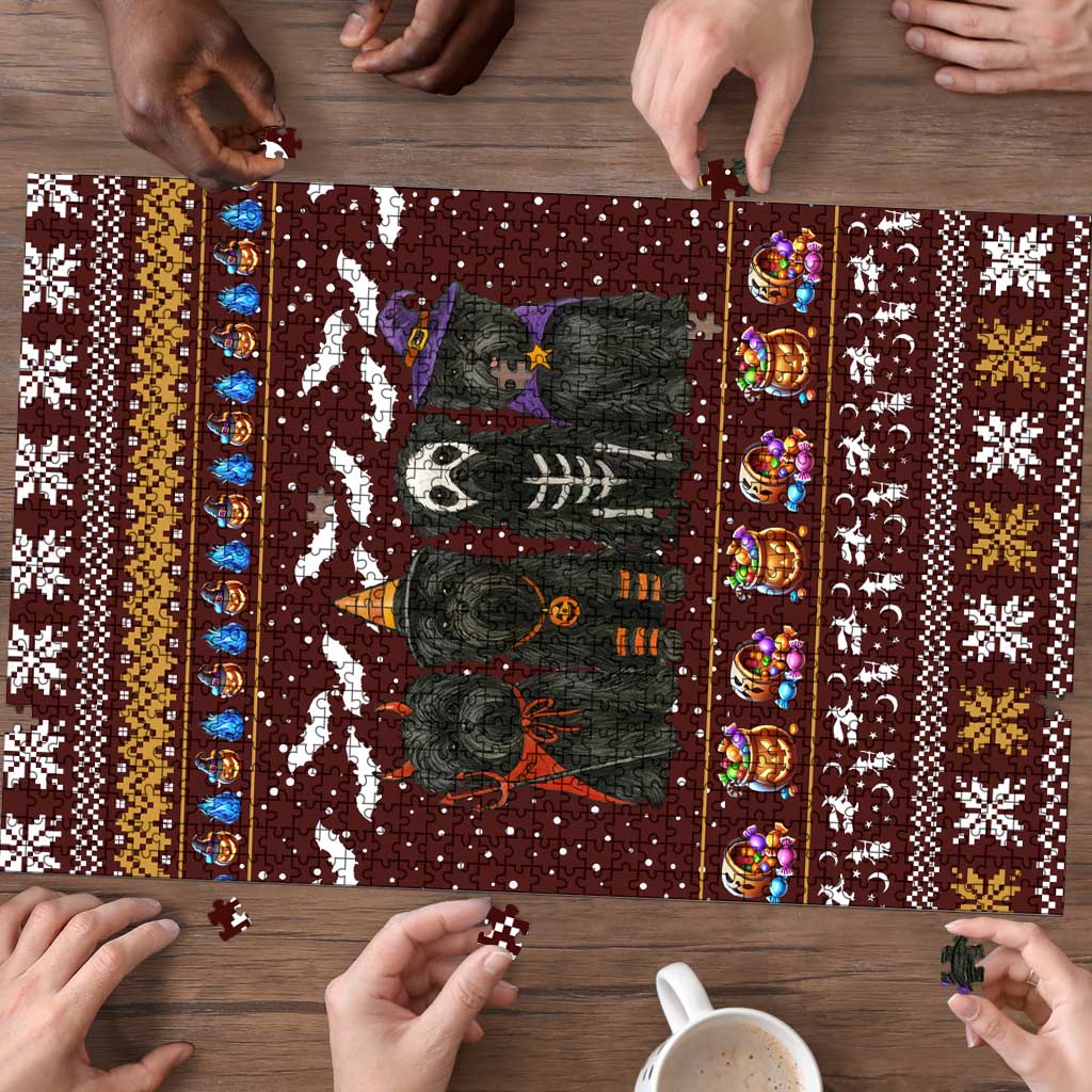 Affenpinscher Dog Halloween Christmas Puzzle Xmas Holiday Patterns - Wonder Print Shop
