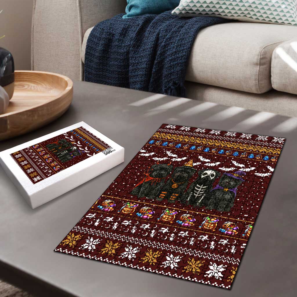 Affenpinscher Dog Halloween Christmas Puzzle Xmas Holiday Patterns - Wonder Print Shop