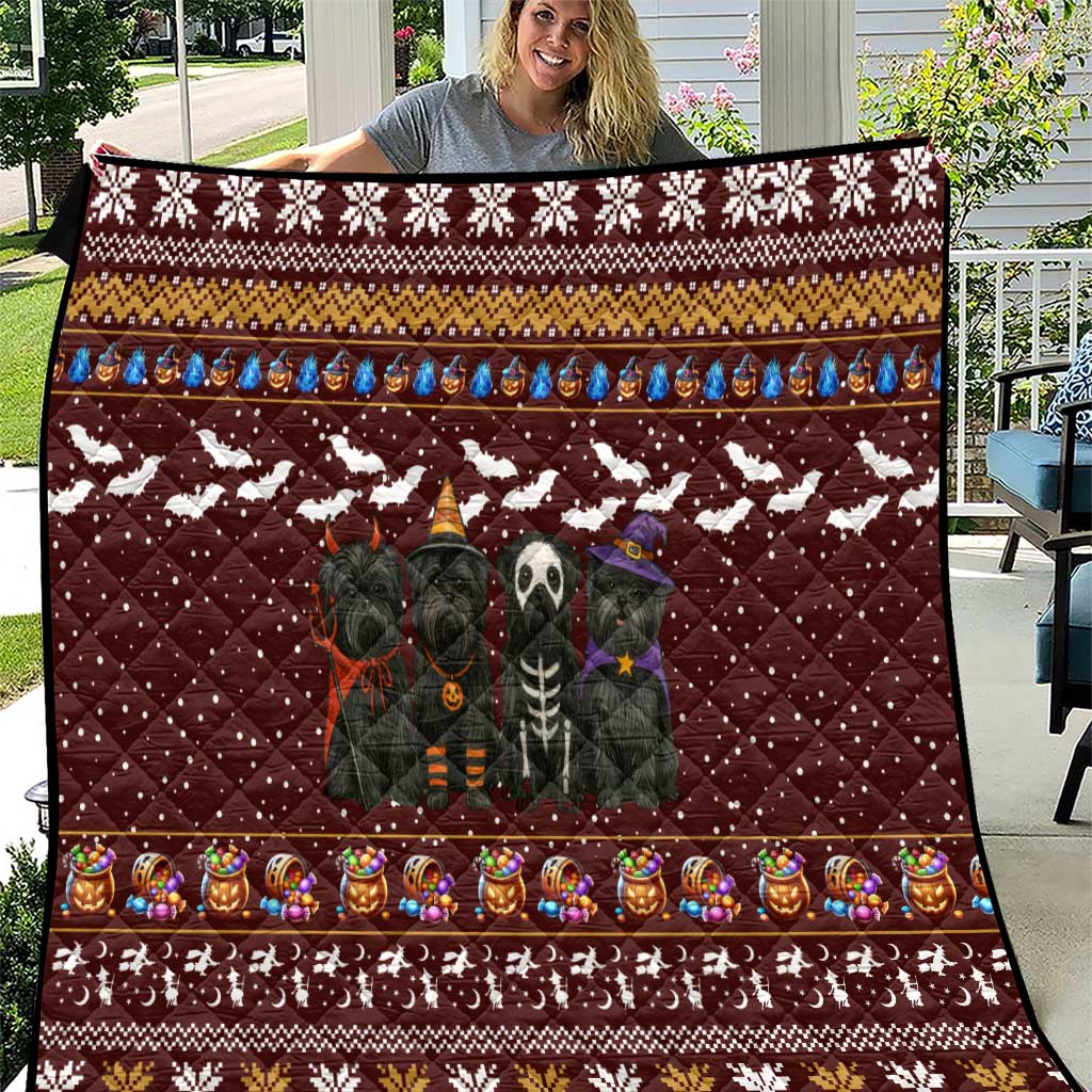 Affenpinscher Dog Halloween Christmas Quilt Xmas Holiday Patterns - Wonder Print Shop