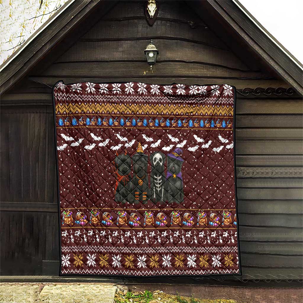 Affenpinscher Dog Halloween Christmas Quilt Xmas Holiday Patterns - Wonder Print Shop