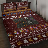 Affenpinscher Dog Halloween Christmas Quilt Bed Set Xmas Holiday Patterns - Wonder Print Shop
