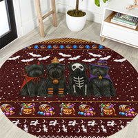 Affenpinscher Dog Halloween Christmas Round Carpet Xmas Holiday Patterns - Wonder Print Shop