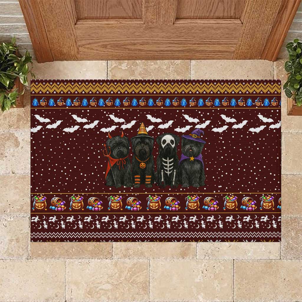 Affenpinscher Dog Halloween Christmas Rubber Doormat Xmas Holiday Patterns - Wonder Print Shop
