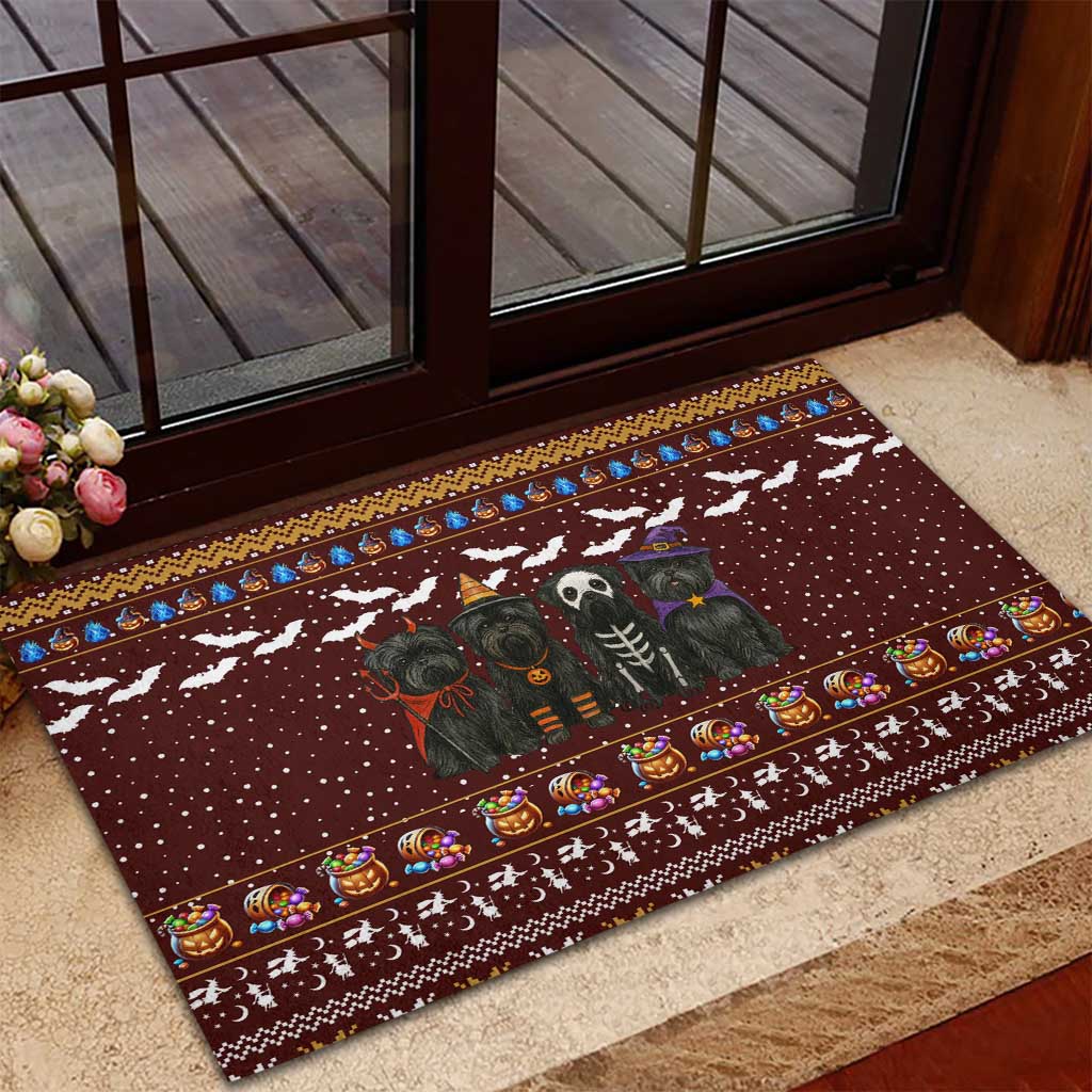 Affenpinscher Dog Halloween Christmas Rubber Doormat Xmas Holiday Patterns - Wonder Print Shop