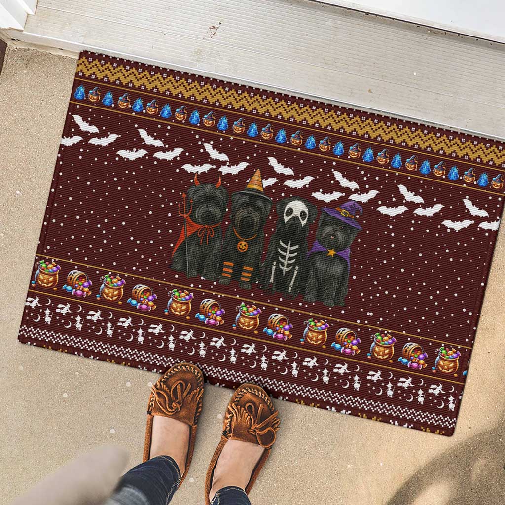 Affenpinscher Dog Halloween Christmas Rubber Doormat Xmas Holiday Patterns - Wonder Print Shop