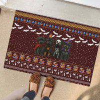Affenpinscher Dog Halloween Christmas Rubber Doormat Xmas Holiday Patterns - Wonder Print Shop