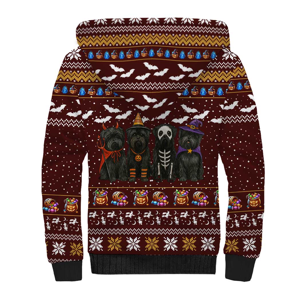 Affenpinscher Dog Halloween Christmas Sherpa Hoodie Xmas Holiday Patterns - Wonder Print Shop