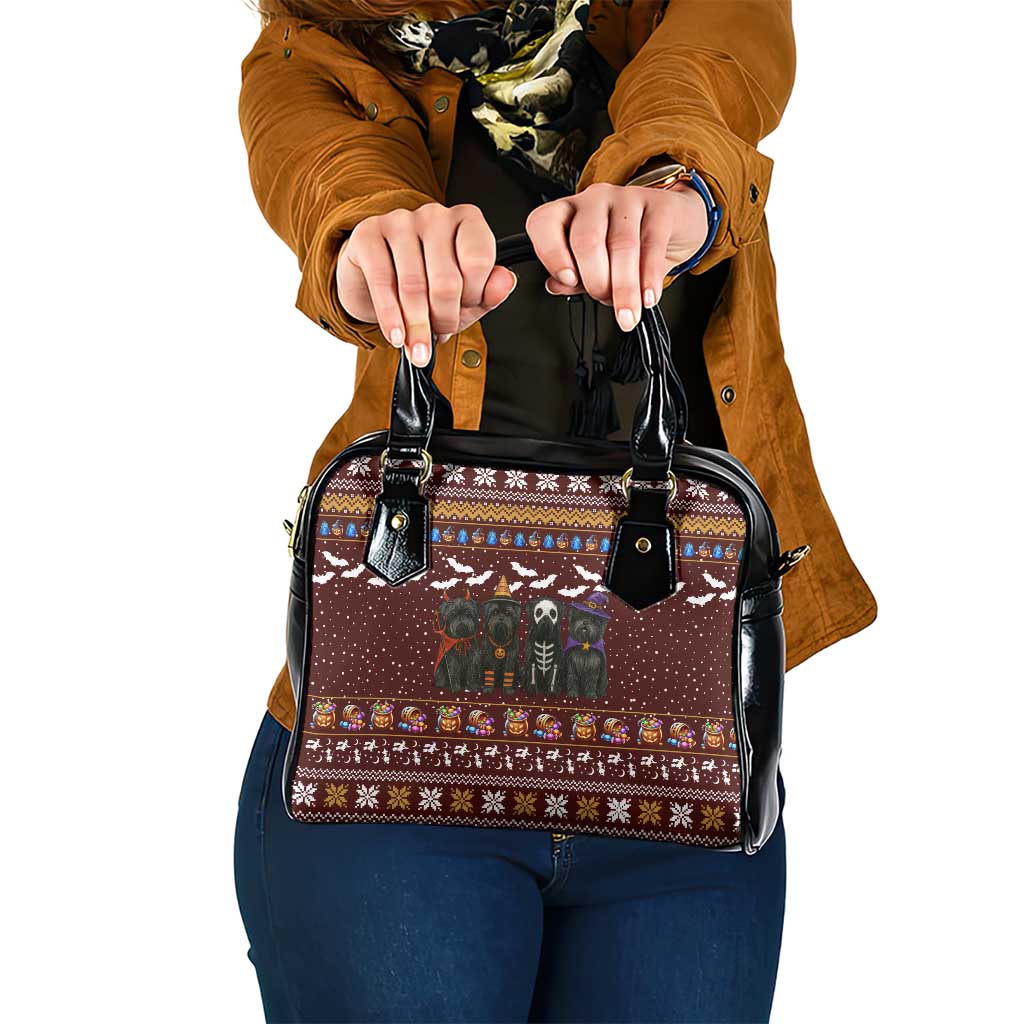 Affenpinscher Dog Halloween Christmas Shoulder Handbag Xmas Holiday Patterns - Wonder Print Shop