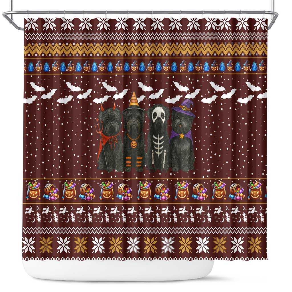 Affenpinscher Dog Halloween Christmas Shower Curtain Xmas Holiday Patterns - Wonder Print Shop