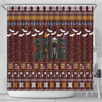 Affenpinscher Dog Halloween Christmas Shower Curtain Xmas Holiday Patterns - Wonder Print Shop