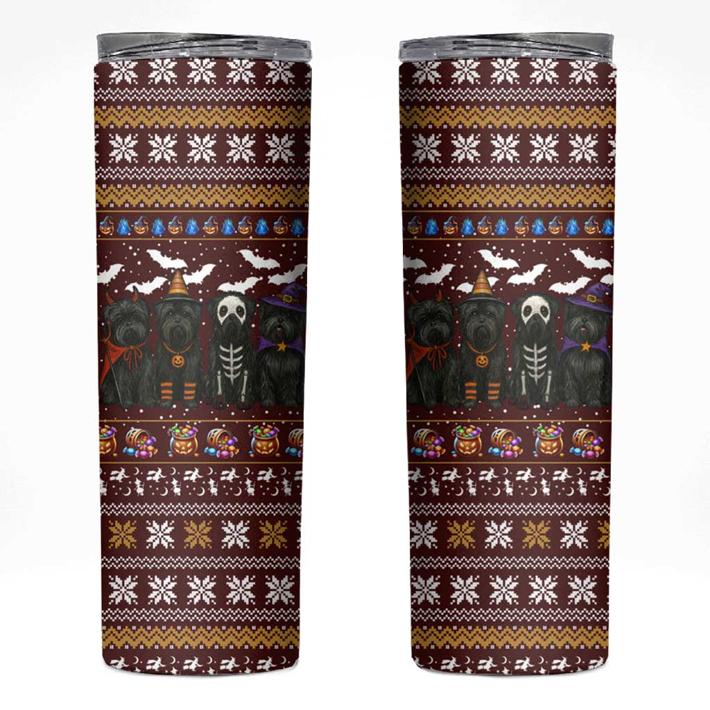 Affenpinscher Dog Halloween Christmas Skinny Tumbler Xmas Holiday Patterns - Wonder Print Shop