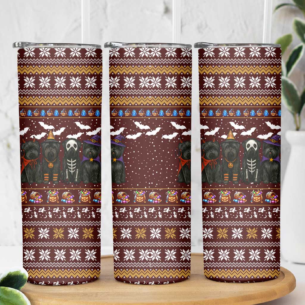 Affenpinscher Dog Halloween Christmas Skinny Tumbler Xmas Holiday Patterns - Wonder Print Shop